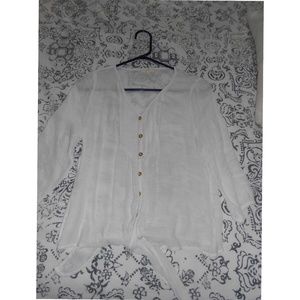 Button Down Shirt With Bottom Tie Closure